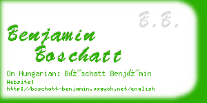 benjamin boschatt business card